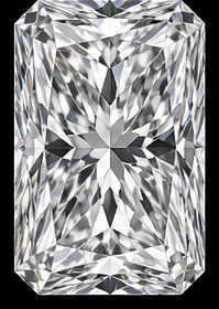 Elongated radiant cut diamond