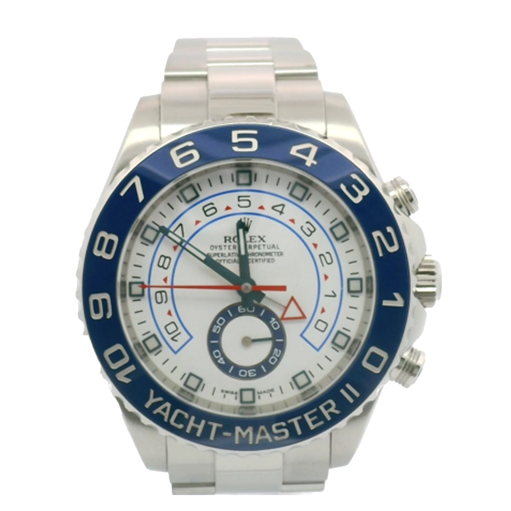 Rolex Yacht-Master II 116680 front dial at Diamonds Above Austin