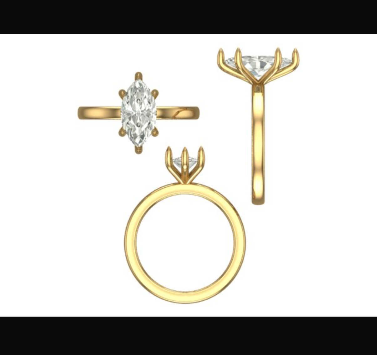 Custom ring concept rendered in CAD