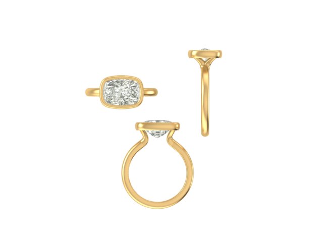 CAD rendering of custom engagement ring, concept 32