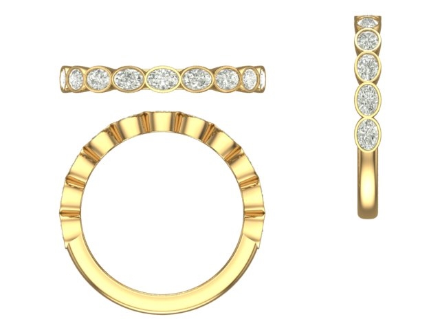 CAD rendering of custom engagement ring, concept 38