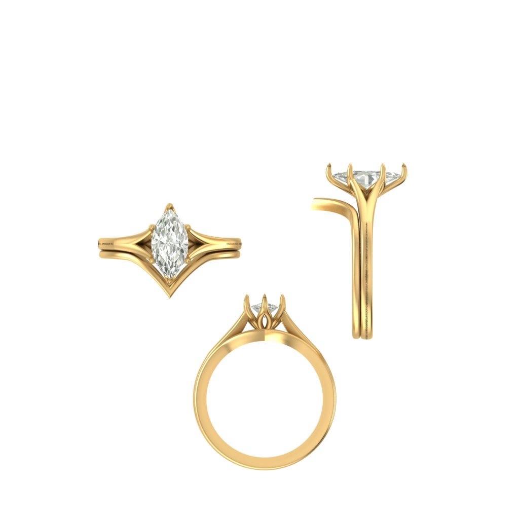 CAD rendering of custom engagement ring, concept 40