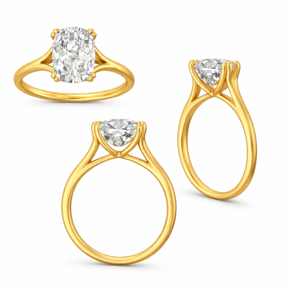 CAD rendering of custom engagement ring, concept 46