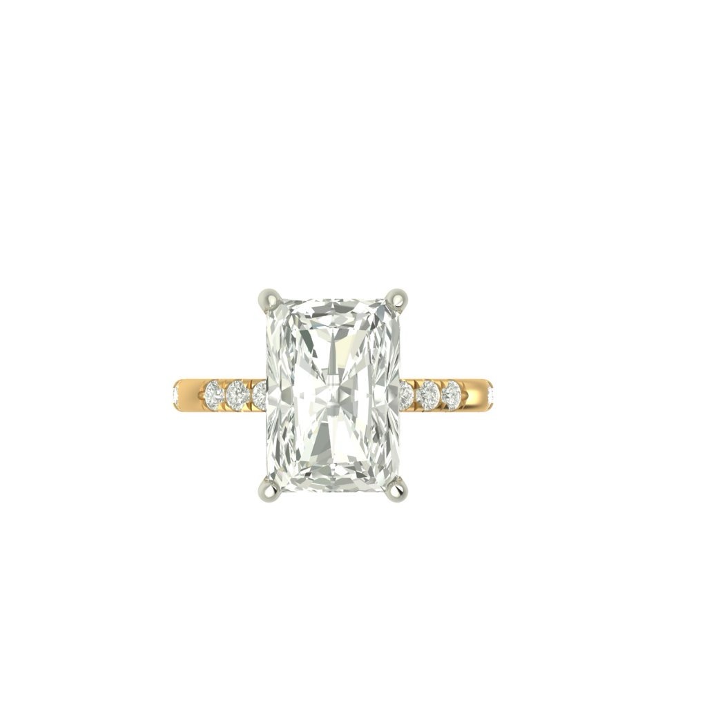 CAD rendering of custom engagement ring, concept 54