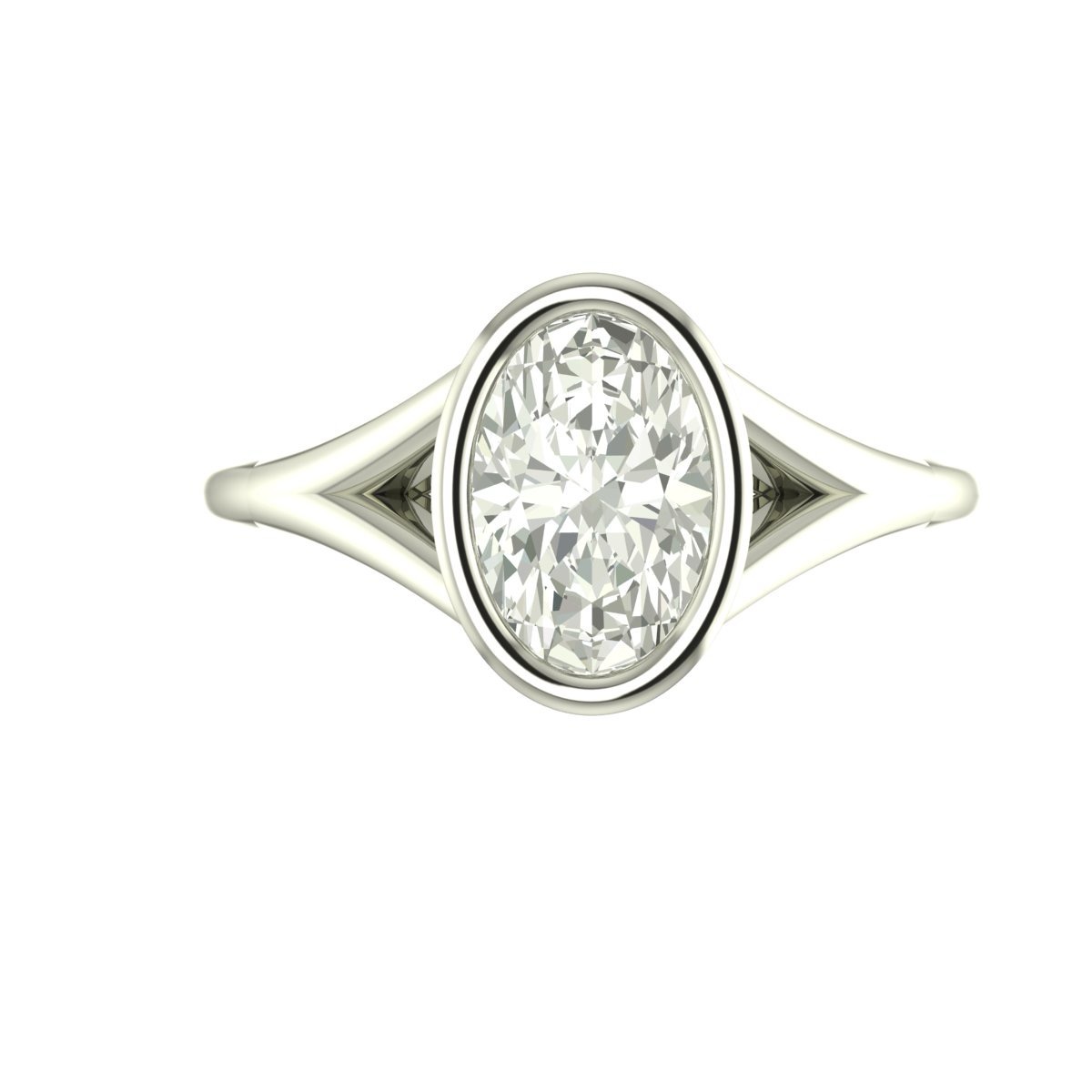 CAD rendering of custom engagement ring, concept 55