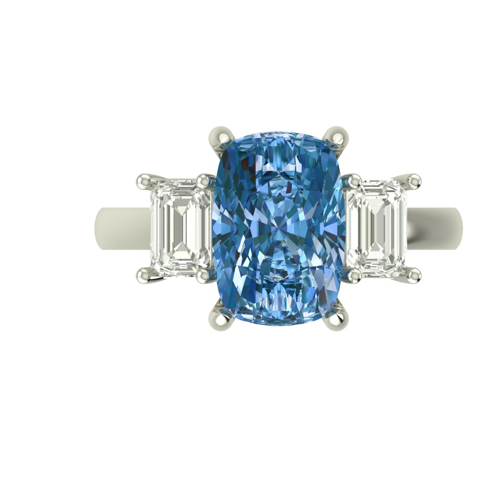CAD rendering of custom engagement ring, concept 65