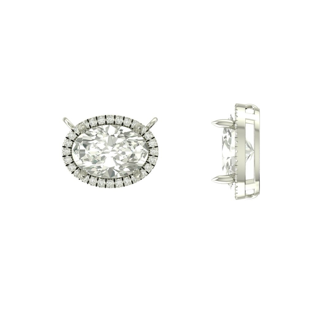 CAD rendering of custom engagement ring, concept 67