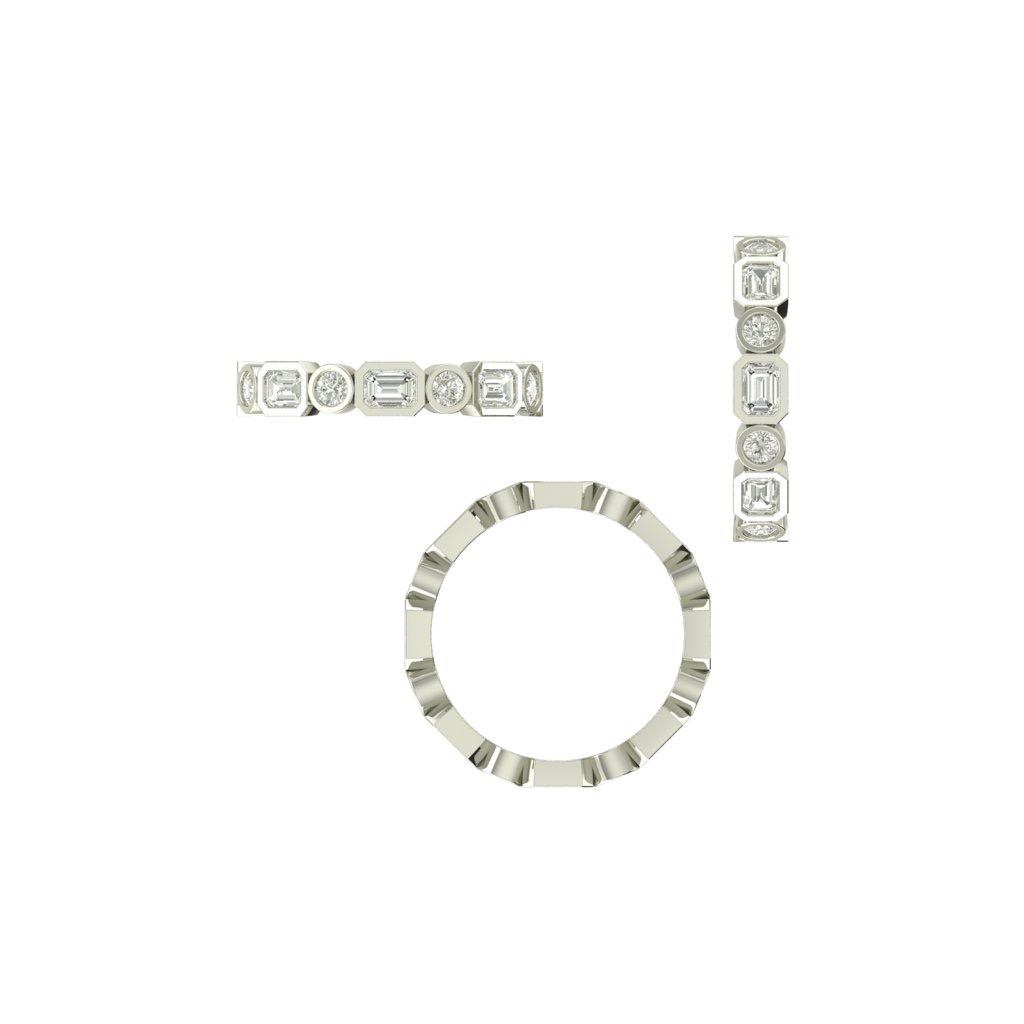 CAD rendering of custom engagement ring, concept 29