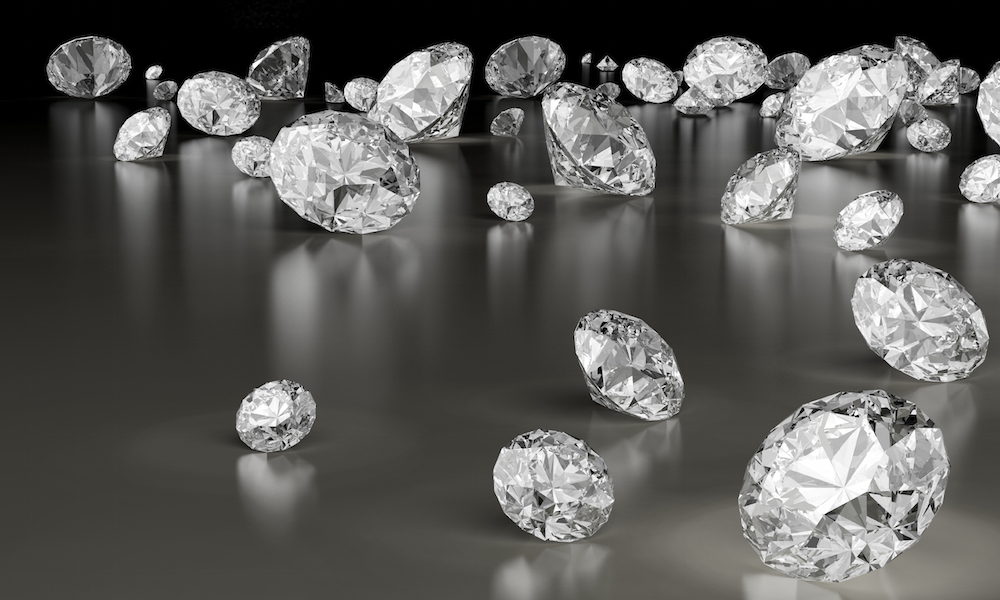 Natural and lab-grown diamonds compared side by side