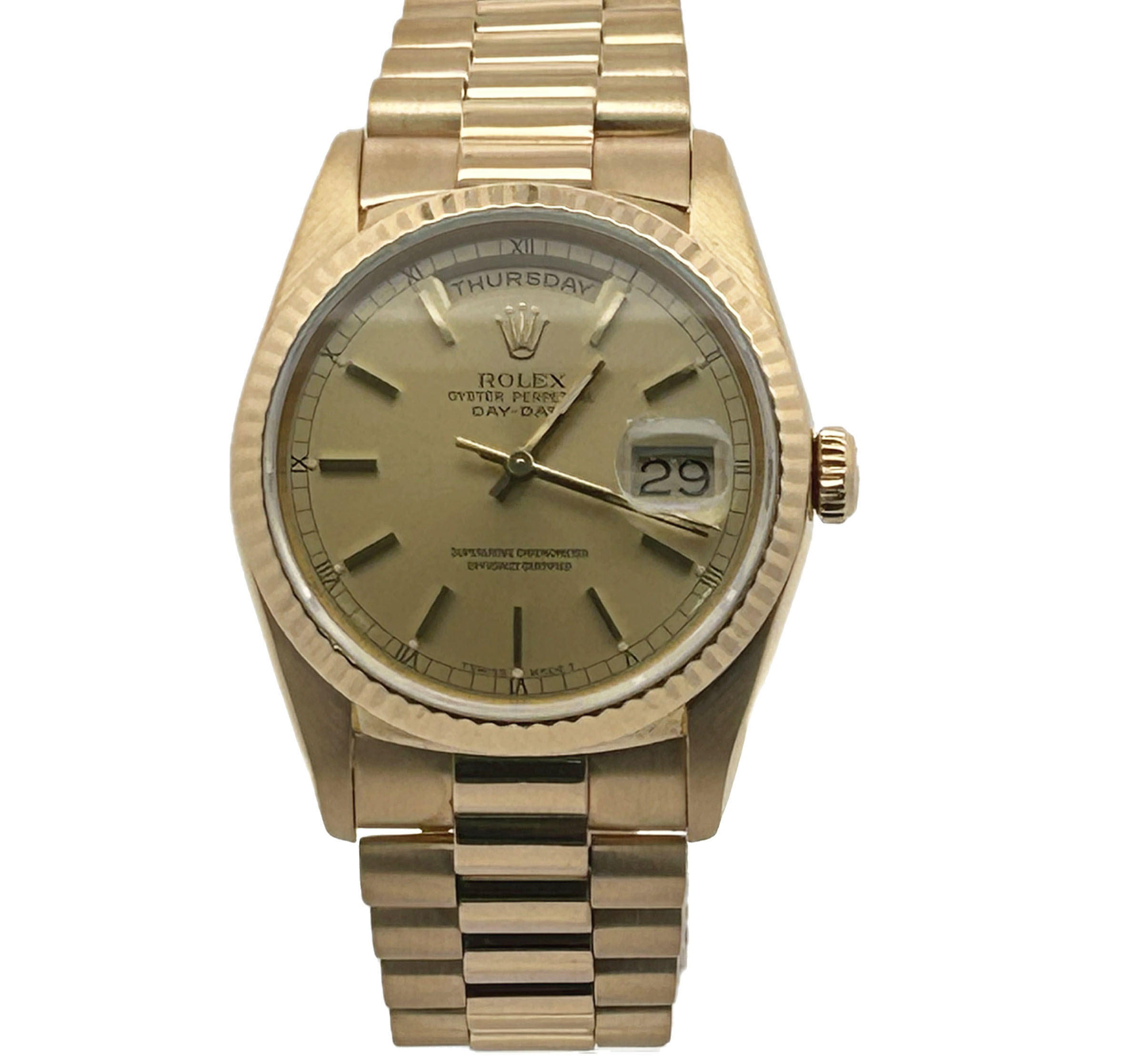 Rolex Day-Date President 18238 in 18k yellow gold at Diamonds Above Austin