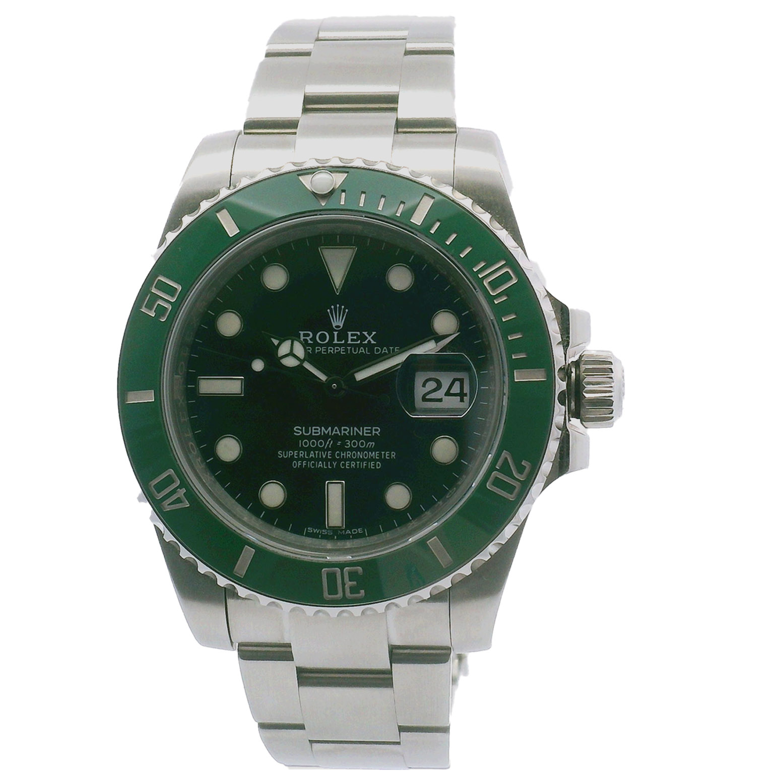 Rolex Submariner Hulk 116610LV with green dial and bezel at Diamonds Above Austin